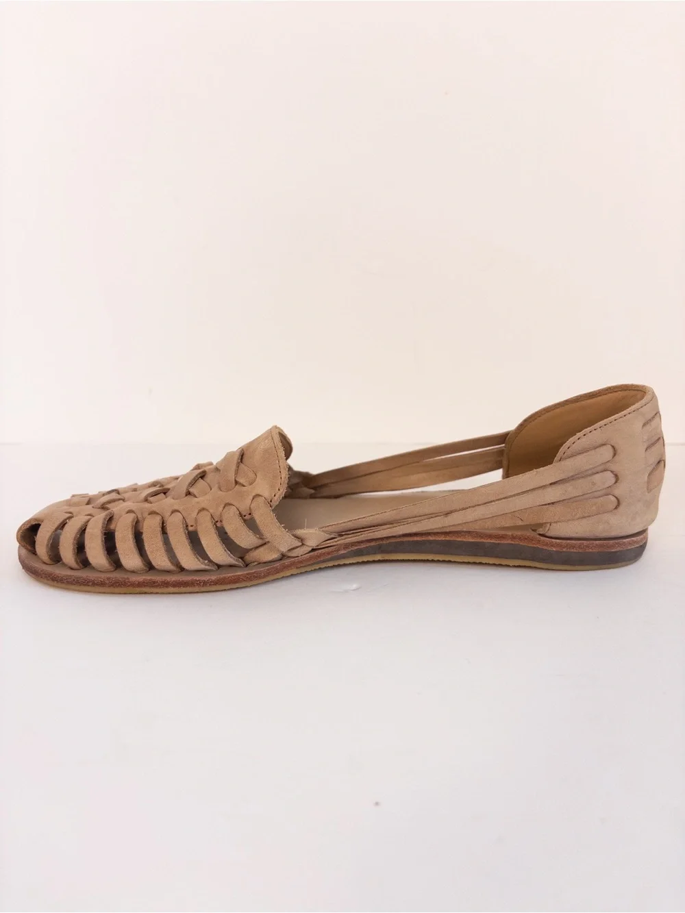 Nisolo Huarache Tan Woven Leather Leather Flats